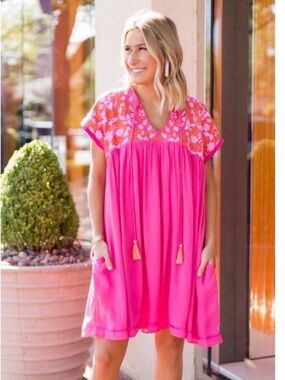 J.Marie  Embroidered Pink Dress